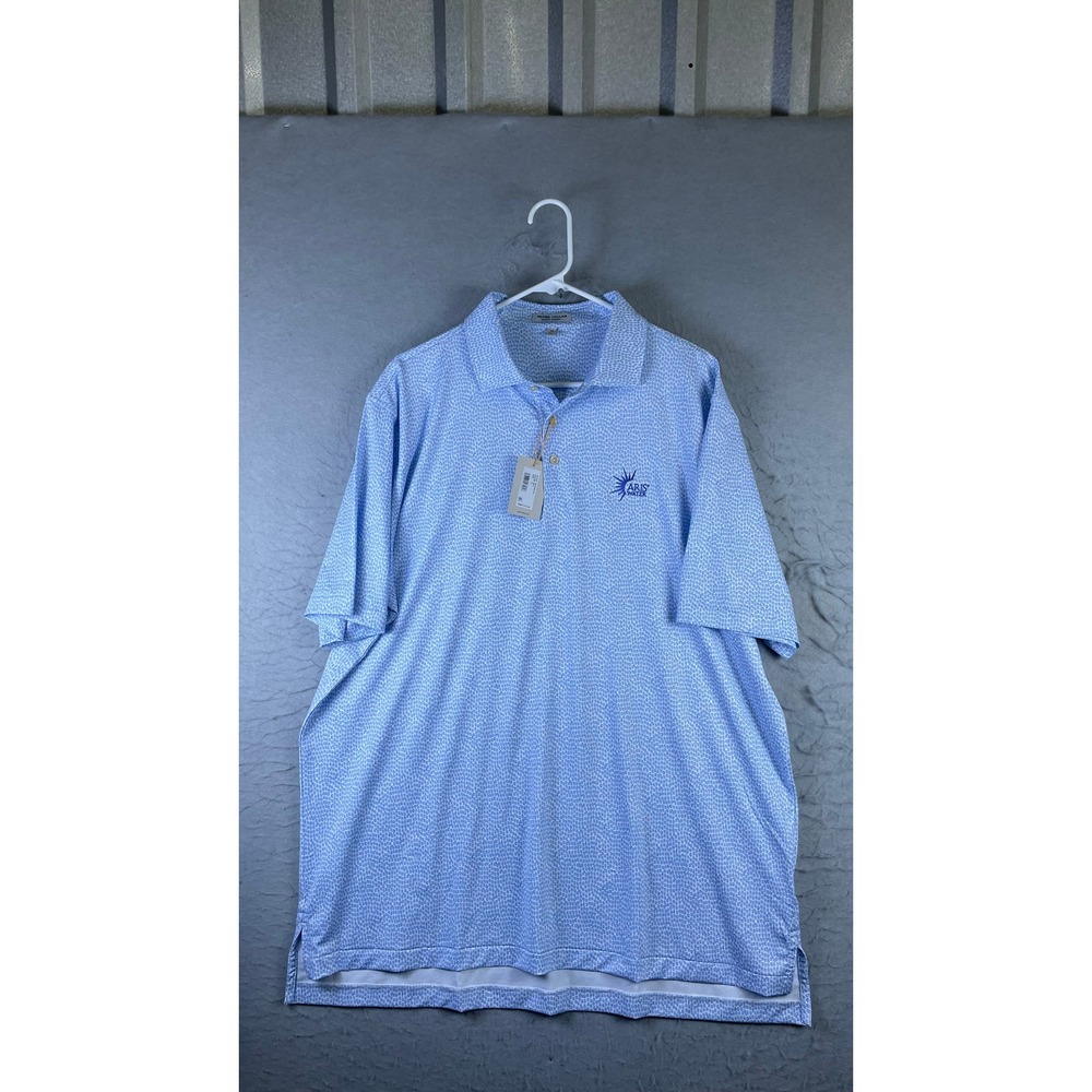 Peter Millar Polo Mens XL Blue NWT Summer Comfort Aris Water Performance Golf